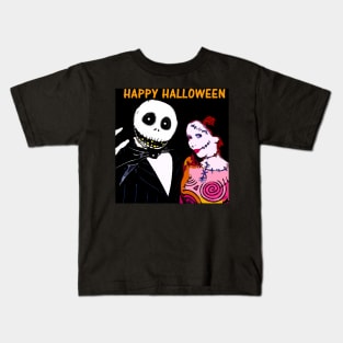 Custom Halloween card Scary couple Kids T-Shirt